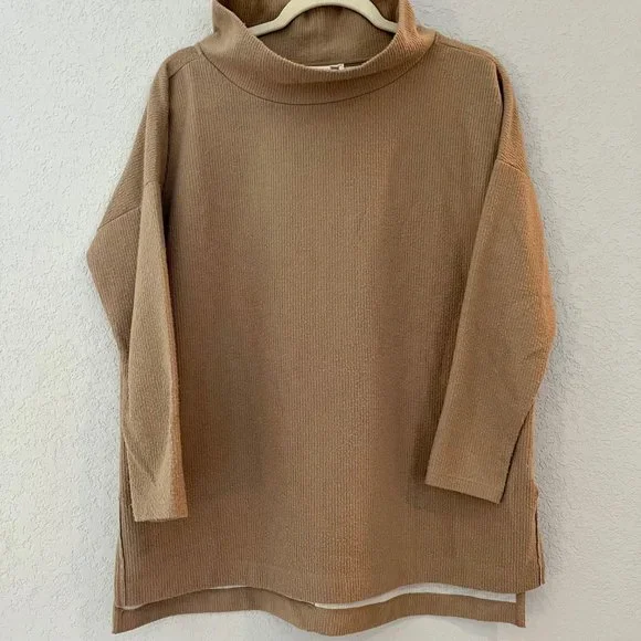 By Anthropologie oversized ribbed mock neck sweater tunic - Picture 1 of 5